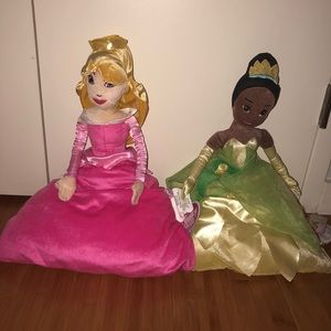 Disney Princesses Aurora and Tiana pillows